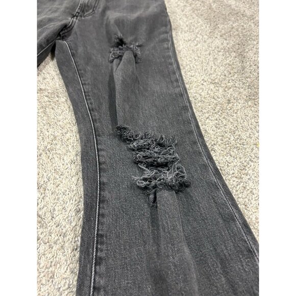BDG Stretch High Rise Flare Jeans Women's 27 Distressed Black Y2K‎ 31"Inseam - Picture 3 of 9